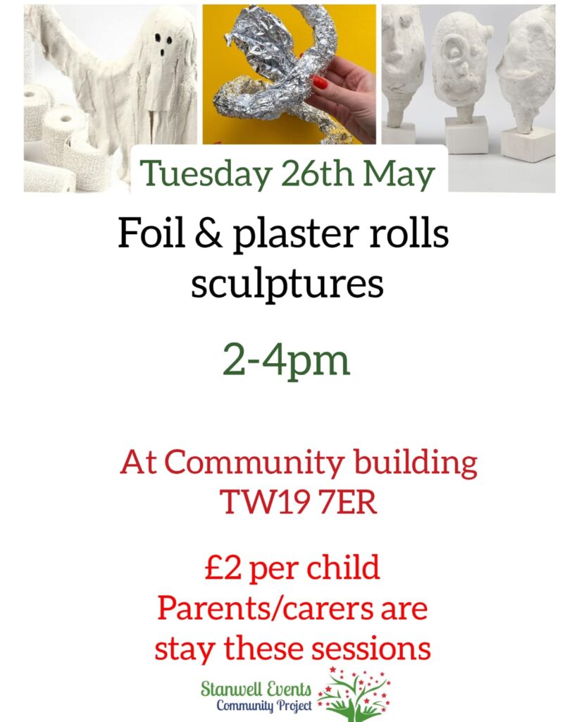 foil and plaster rolls sculptures